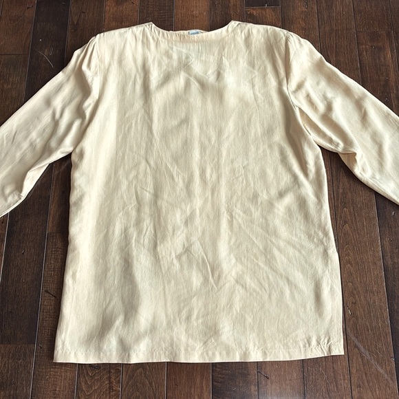 Talbots vintage silk button up blouse shirt light tan Women’s 12  Neutral - Picture 8 of 10